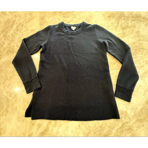 J.CREW Black Crew Neck Sweater S wool boucle Y2K